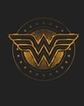 Shop Women's Black Wonder Woman Gold Plated Logo (DCL) Graphic Printed T-shirt-Full