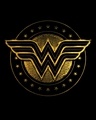 Shop Women's Black Wonder Woman Gold Plated Logo (DCL) Graphic Printed Slim Fit T-shirt-Full