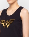 Shop Women's Black Wonder Women Logo Gold Foil Printed Tank Top