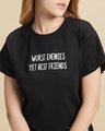 Shop Women's Black Worst Enemies Boyfriend T-shirt