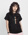 Shop Women's Black WW POP Graphic Printed Boyfriend T-shirt-Front