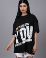 Shop Women's Black You Typography Oversized T-shirt-Design