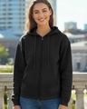 Shop Women's Black Zipper Hoodies-Front