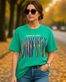 Shop Women's Blarney Green Embellished Oversized T-shirt-Front