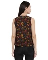 Shop Women's Blossoms Printed Split Neck Brown Top-Full