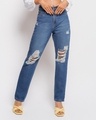 Shop Women's Blue 90's Mom Fit Jeans-Front