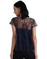Shop Women's Blue Abstract Half Sleeve Top-Design