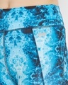 Shop Women's Blue Abstract Printed Slim Fit Activewear Tights