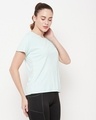 Shop Women's Blue Active Wear Slim Fit T-shirt-Design