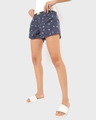 Shop Women's Blue All Over Airoplane Printed Boxers-Front