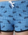 Shop Women's Blue All Over Feather Printed Lounge Shorts-Full