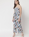 Shop Women's Blue All Over Floral Printed Jumpsuit-Design