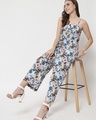 Shop Women's Blue All Over Floral Printed Jumpsuit