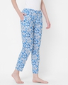 Shop Women's Blue All Over Floral Printed Lounge Pants-Full