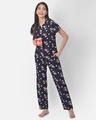 Shop Women's Blue All Over Floral Printed Nightsuit