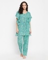Shop Women's Blue All Over Floral Printed Nightsuit-Front