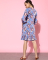 Shop Women's Blue All Over Floral Printed Ruffled Dress-Design