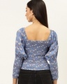 Shop Women's Blue All Over Floral Printed Slim Fit Crop Top-Design