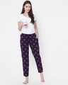 Shop Women's Blue All Over Heart Printed Lounge Pants