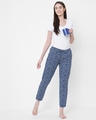 Shop Women's Blue All Over Polka Printed Lounge Pants