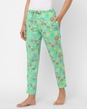 Shop Women's Blue All Over Printed Cotton Lounge Pants-Full