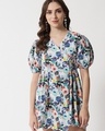 Shop Women's Blue All Over Printed Dress-Front