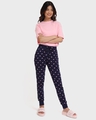 Shop Women's Blue All Over Printed Lounge Joggers-Full