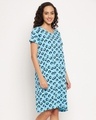 Shop Women's Blue All Over Printed Night Dress-Design