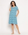 Shop Women's Blue All Over Printed Night Dress