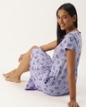 Shop Women's Blue All Over Printed Short Nighty-Front