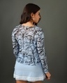 Shop Women's Blue All Over Printed Slim Fit Short Top-Design