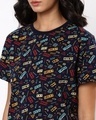 Shop Women's Blue All Over Printed T-shirt