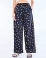 Shop Women's Blue All Over Printed Wide Leg Pyjamas-Front