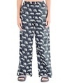 Shop Women's Blue All Over Printed Wide Leg Pyjamas-Front