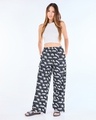 Shop Women's Blue All Over Printed Wide Leg Pyjamas