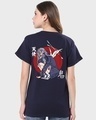 Shop Women's Blue Angel Face Devil Thoughts Graphic Printed Boyfriend T-shirt-Design
