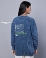 Shop Women's Blue Badguy Graphic Printed Oversized Sweatshirt-Full
