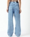 Shop Women's Light Blue Washed Straight Fit Distressed Jeans-Design