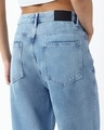 Shop Women's Light Blue Washed Straight Fit Distressed Jeans
