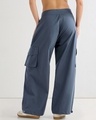 Shop Women's Blue Baggy Oversized Cargo Parachute Pants-Design