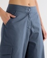 Shop Women's Blue Baggy Oversized Cargo Parachute Pants