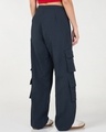 Shop Women's Blue Baggy Oversized Cargo Parachute Pants-Design