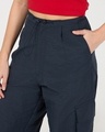 Shop Women's Blue Baggy Oversized Cargo Parachute Pants