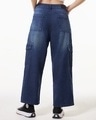 Shop Women's Blue Baggy Straight Fit Cargo Jeans-Design