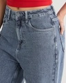Shop Women's Blue Baggy Straight Fit Distressed Jeans