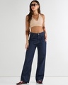 Shop Women's Blue Baggy Straight Fit Jeans-Full