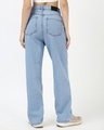 Shop Women's Light Blue Washed Baggy Straight Fit Jeans-Design