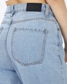 Shop Women's Light Blue Washed Baggy Straight Fit Jeans