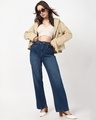 Shop Women's Blue Baggy Straight Fit Jeans-Full
