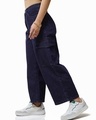 Shop Women's Blue Baggy Stright Fit Cropped Cargo Jeans-Design